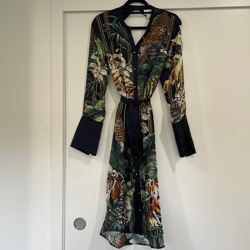 Camilla open back shirt dress